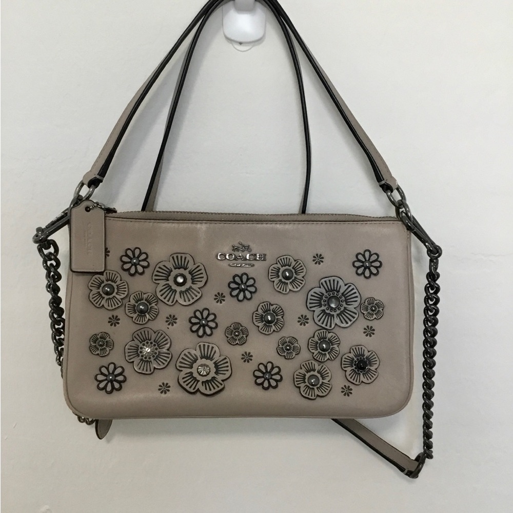 COACH - Nolita Willow Glovetanned Leather Crossbody in Gray Birch